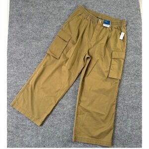 New Old Navy Mens XL Cargo Pants Khaki Elastic Waist Y2K Streetwear Utility Gorp